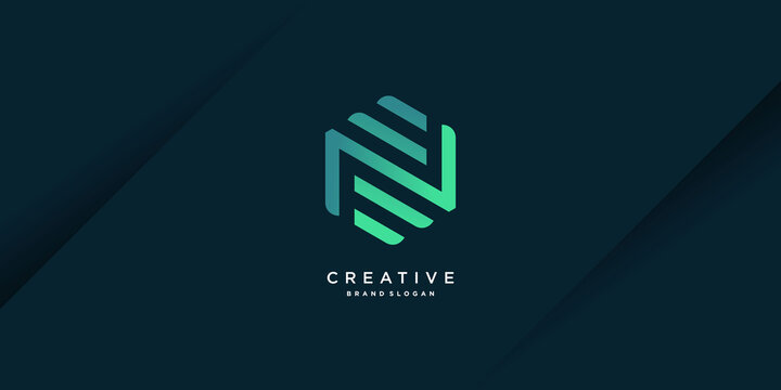 Monogram letter N logo with creative modern concept and gradient style part 9