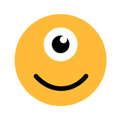 One-eyed cyclops - human and man with one eye on the head. Vector illustration isolated on white.