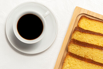 Corn cake with coffee