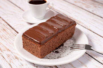 chocolate cake and coffee
