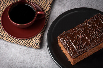 chocolate cake and coffee