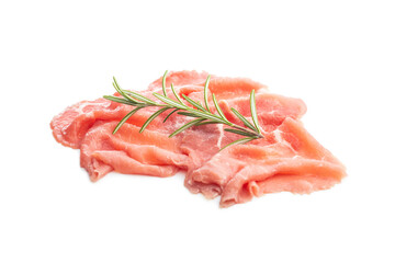 Sliced carpaccio. Raw beef meat.