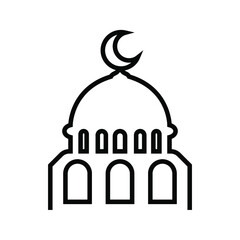 Muslim mosque flat icon. Vector illustration