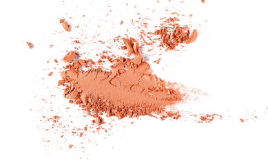Face powder stroke isolated on white background