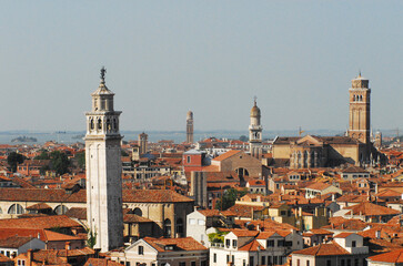 Fototapeta na wymiar Italy- Venice- Aerial Overview of The City Skyline