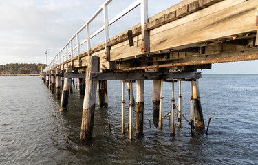 The support braces under the causeway in victor harbor south australia on April 12th 2021