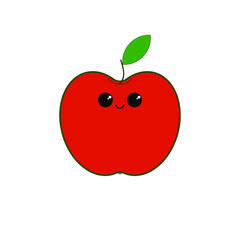 red apple isolated on white