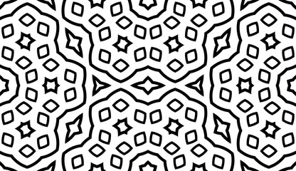 Abstract fantasy striped thin line round geometric seamless pattern. Creative mosaic, tile background.