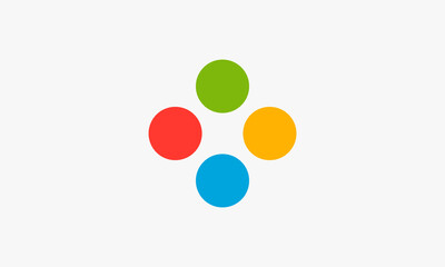 circle dot red blue yellow green vector illustration isolated on white background. creative icon.