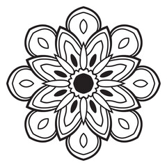 Cute Mandala. Ornamental round doodle flower isolated on white background. Geometric decorative ornament in ethnic oriental style.