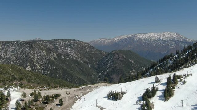 Ski Resort and San Gorgonio Mts Aerial Shot R San Bernardino Mountains California USA