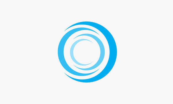 vortex logo design vector. blue color on white background.