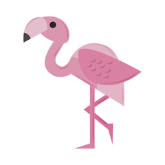 flamingo cartoon geometric