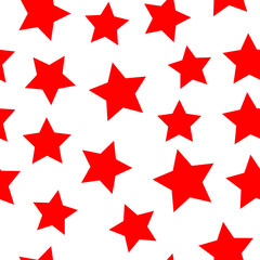 red vector stars on a white background. seamless print for clothing or print. abstract stars.
