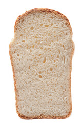 Slice of wheat bread isolated on white