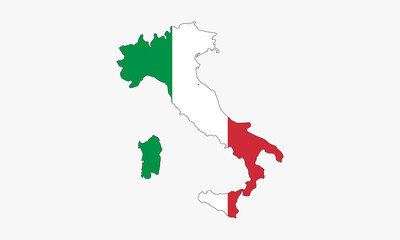 italy map flag vector design on white background