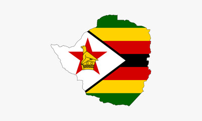 zimbabwe map flag vector design on white background
