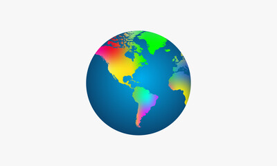 earth globe vector illustration. multi colored modern design..