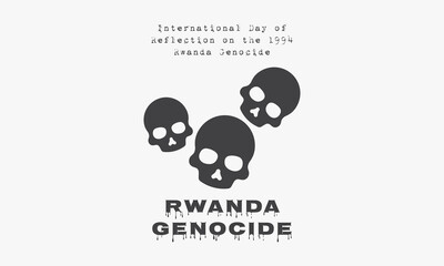 skull symbol vector illustration. International Day of Reflection on the 1994 Rwanda Genocide.