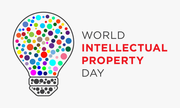 lightbulb colorful dots design vector. World Intellectual Property Day.