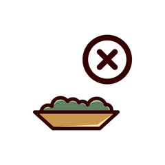 Fasting and Ramadan Icon. No eating icon