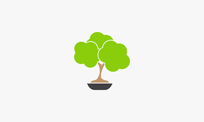 tree bonsai logo design vector. green concept illustration.