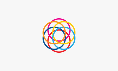 line circles colorful logo design vector.