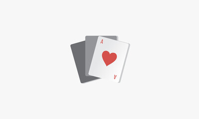 game card icon. ace hearts playing cards vector illustration.