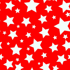 white  vector stars on a red background. seamless print for clothing or print. abstract stars.