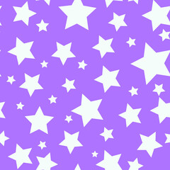 white  vector stars on a purple  background. seamless print for clothing or print. abstract stars.