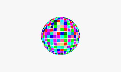 Disco ball vector illustration. isolated on white background.