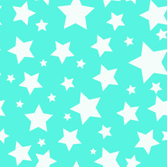 white  vector stars on a blue  background. seamless print for clothing or print. abstract stars.