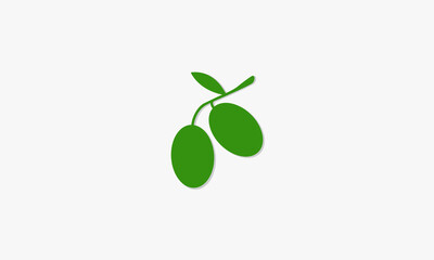 Fototapeta na wymiar two olives logo. healthy fruit vector illustration.