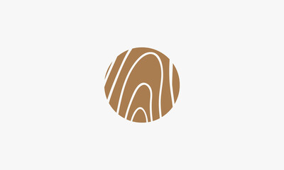 wood fiber circle logo design vector. brown texture wood illustration.