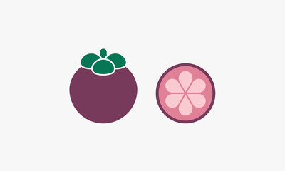 clice mangosteen fruit graphic design illustration.