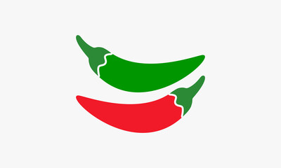 red green cayenne chili design vector. isolated on white background.