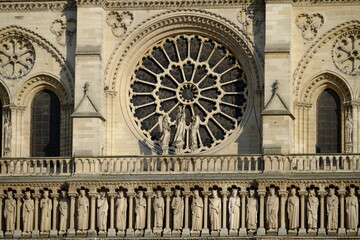 A close up on Notre Dame de Paris during its reconstruction. The 14th April 2021, Paris center France.