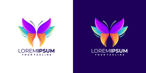 colorful awesome butterfly logo gradient