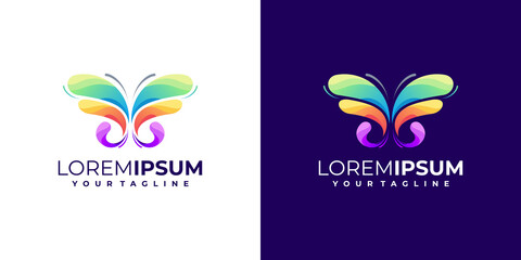 colorful awesome butterfly logo gradient