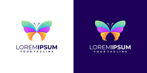 colorful awesome butterfly logo gradient