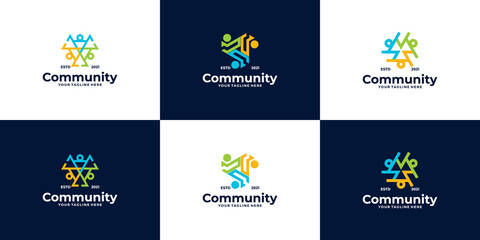 team work or community Logo Design idea