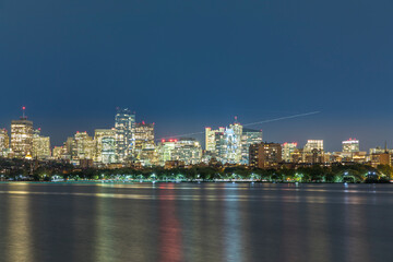Fototapeta premium skyline of Boston by night