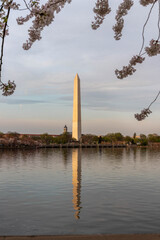 Sunset View of the Washington Monument Along the Water of the Tidal Basin