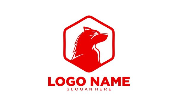 Red Wolf Polygon Vector Logo