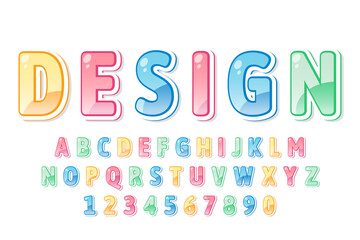 decorative colorful Font and Alphabet