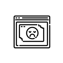 thin line with sad emoji. error program concept icon. Dizzy emoji icon. Trendy Dizzy emoji logo concept on white background from Emoji collection
