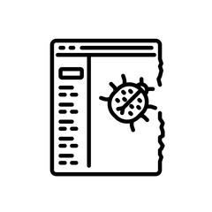 bug report outline icon. isolated line vector illustration from programming collection. thin stroke bug report icon on white background. Bug in the programming code icon