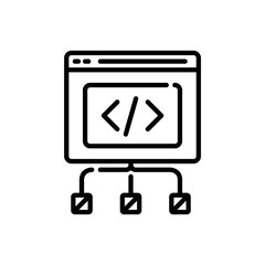 Programming icon in stroke style. Vector illustration of programming vector
