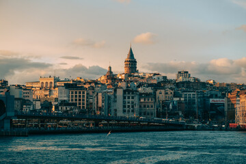 Obraz premium district tower at sunset