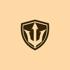 trident symbol on shield design